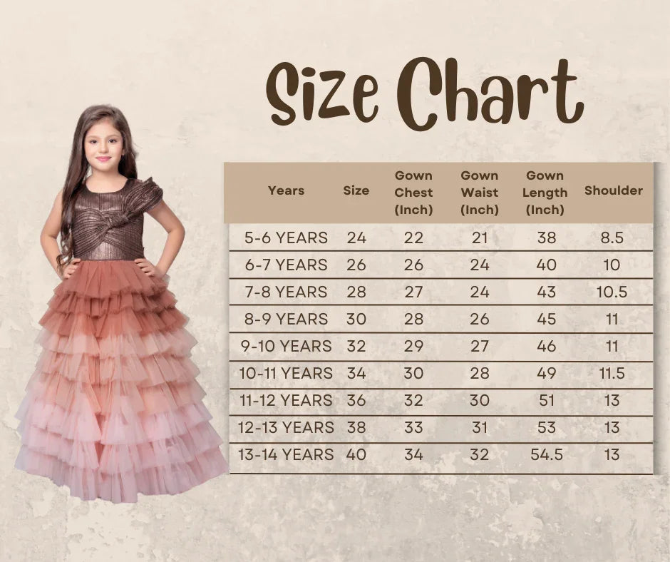 Rust Coloured Trendy Wire Style Unique Ethnic Gown For Girls - Betty Ethnic India - Gown - Betty Girls Wear Online