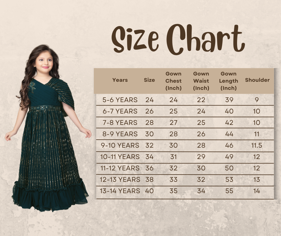 Peacock Blue Coloured Unique Cape Style Sleeves Pattern Gown For Girls