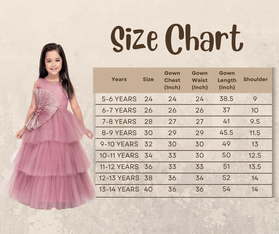 Orchid Coloured Imported Net Gown For Girls \ Birthday Ball Gown For Girls - Betty Ethnic India - Gown - Betty Girls Wear Online