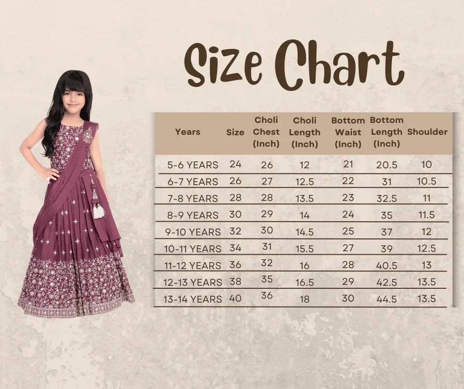 Magenta Coloured Ready To Wear Lehenga Choli For Girls With Dupatta / Kids Ethnic Wear Online - Betty Ethnic India - Saree & Lehenga - Betty Girls Wear Online