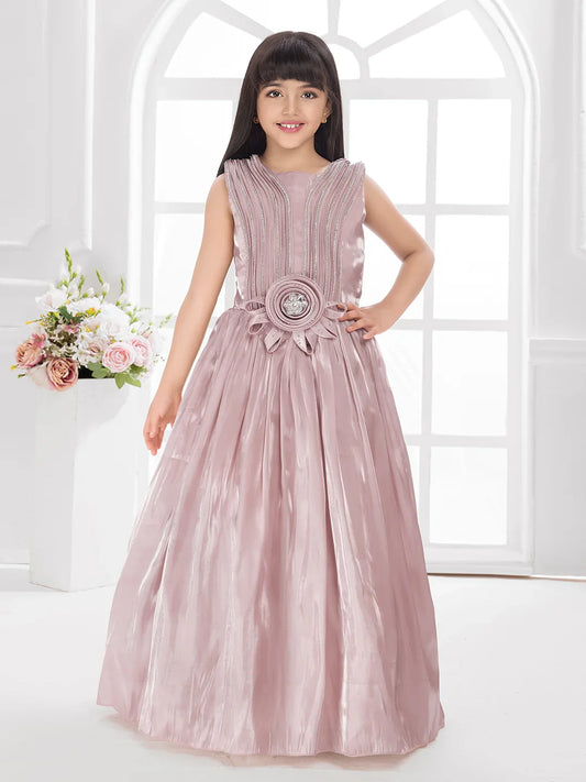 Orchid Fit & Flare Gown with Wire Styling – Trendy Girls Party Dress