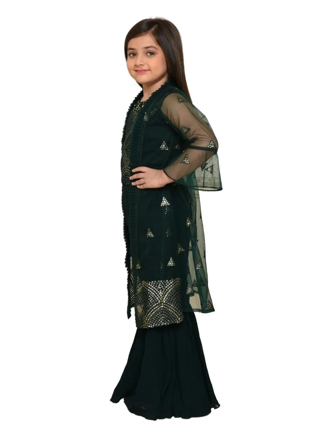 Rani Coloured Gharara / Sharara Set For Girls - Betty Ethnic India - Gharara / Sharara Set - Betty Girls Wear Online