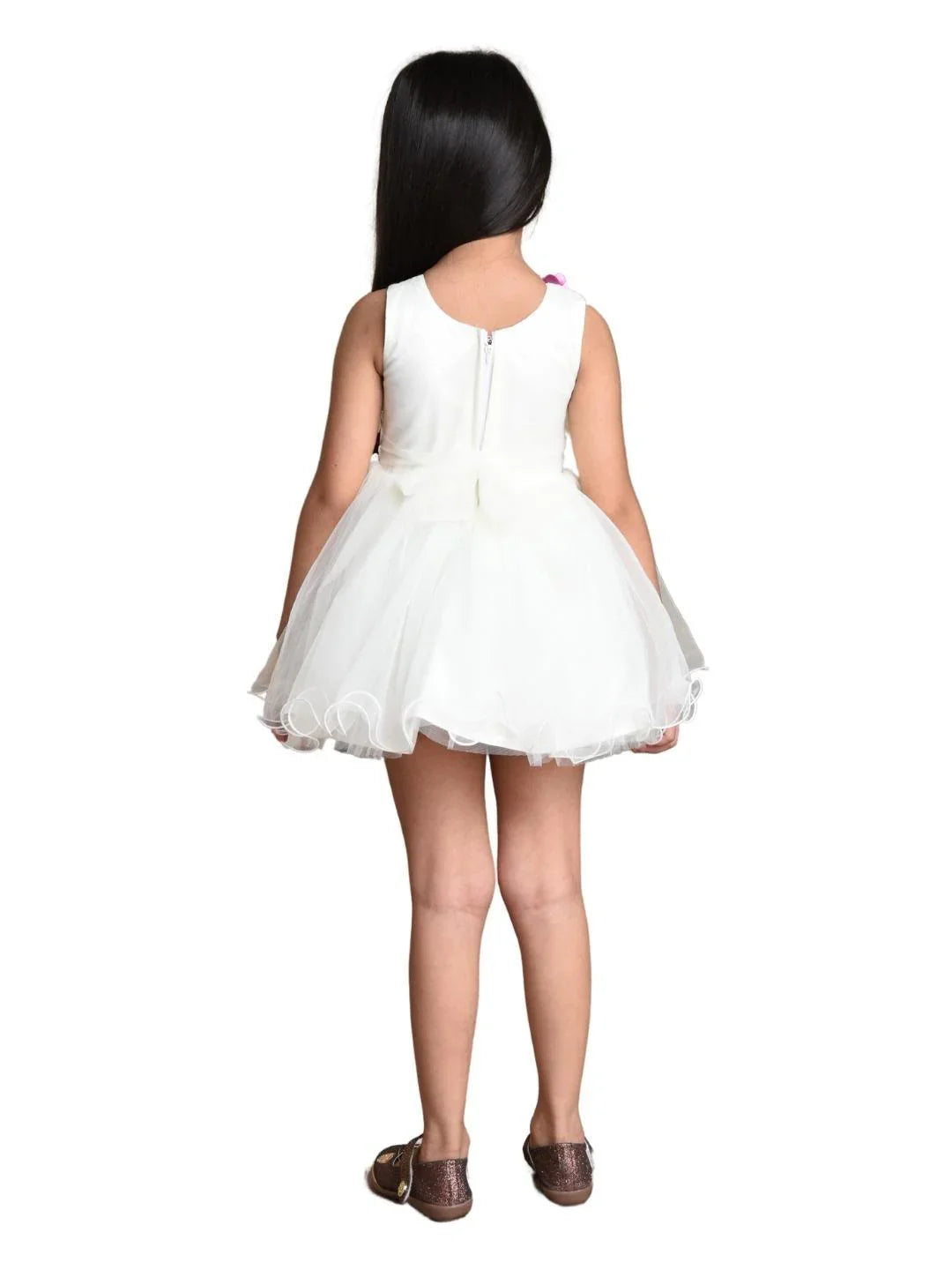 Wine Floral Net Simple Party Wear Frock For Girls - Betty Ethnic India - Frock - Betty Girls Wear Online