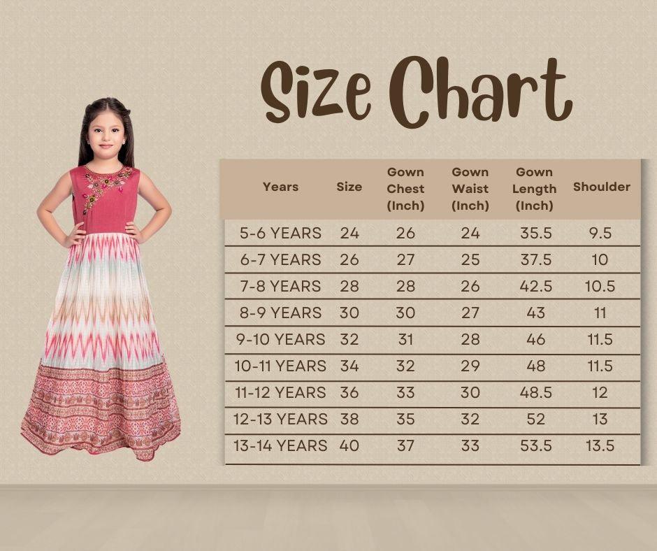 Rose Coloured Ethnic Motifs Gown For Girls - Betty Ethnic India - Gown - Betty Girls Wear Online