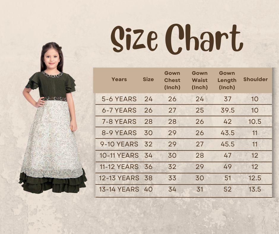 Mehendi Green Coloured Gown For Girls - Betty Ethnic India - Gown - Betty Girls Wear Online