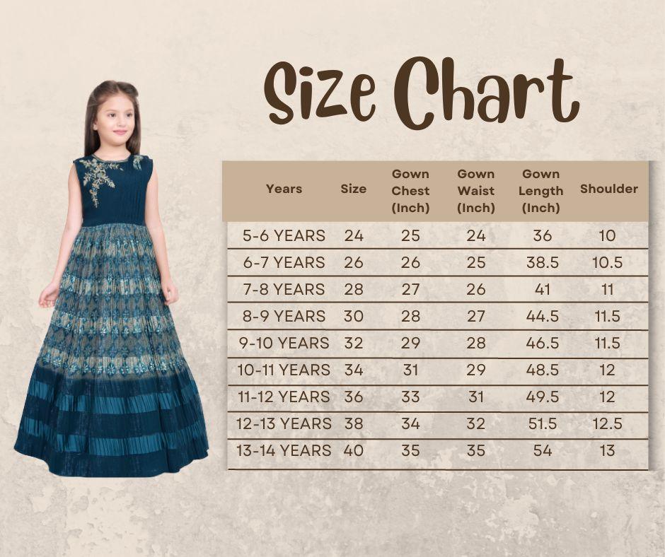 Peacock Blue Coloured Pleated Fabric Saree Style Gown For Girls - Betty Ethnic India - Gown - Betty Girls Wear Online