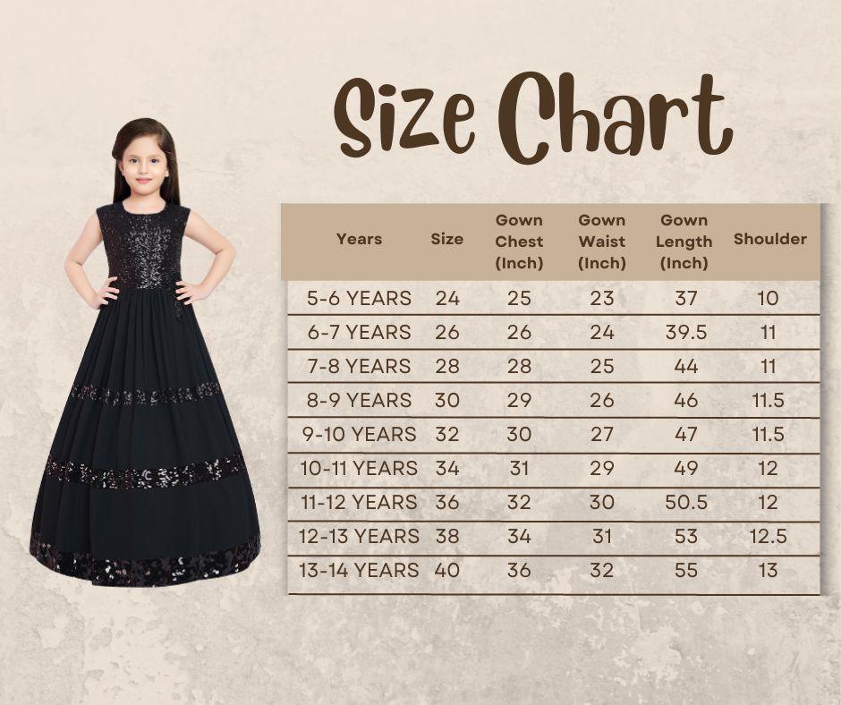 Black Coloured Sequined Georgette Gown For Girls - Betty Ethnic India - Gown - Betty Girls Wear Online