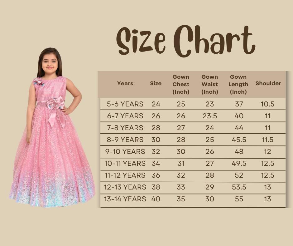 Pink Embellished Imported Net Gown For Girls - Betty Ethnic India - Gown - Betty Girls Wear Online