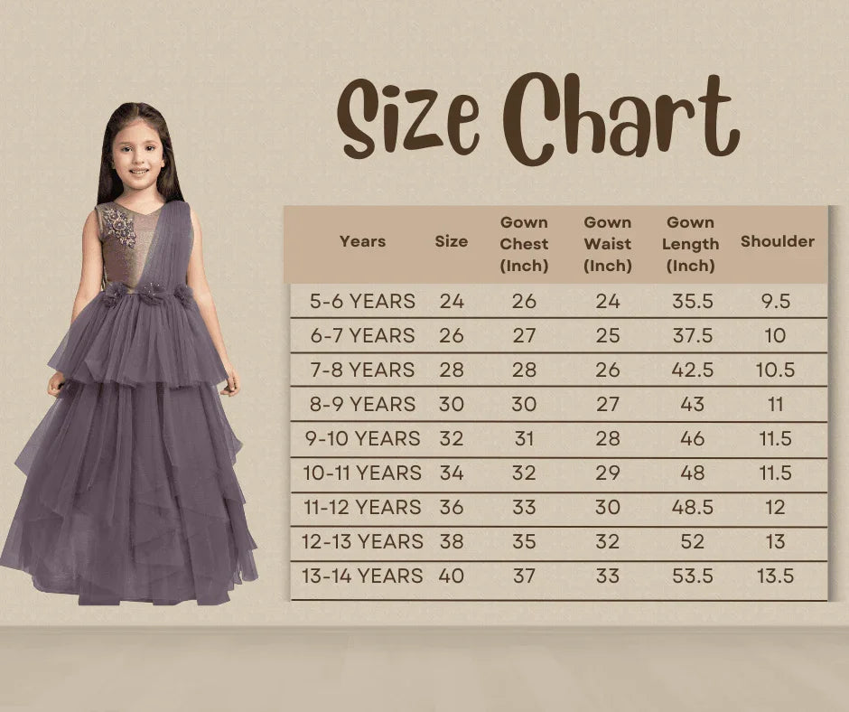 Burgundy Coloured Imported Net Ruffle Style Gown For Girls - Betty Ethnic India - Gown - Betty Girls Wear Online