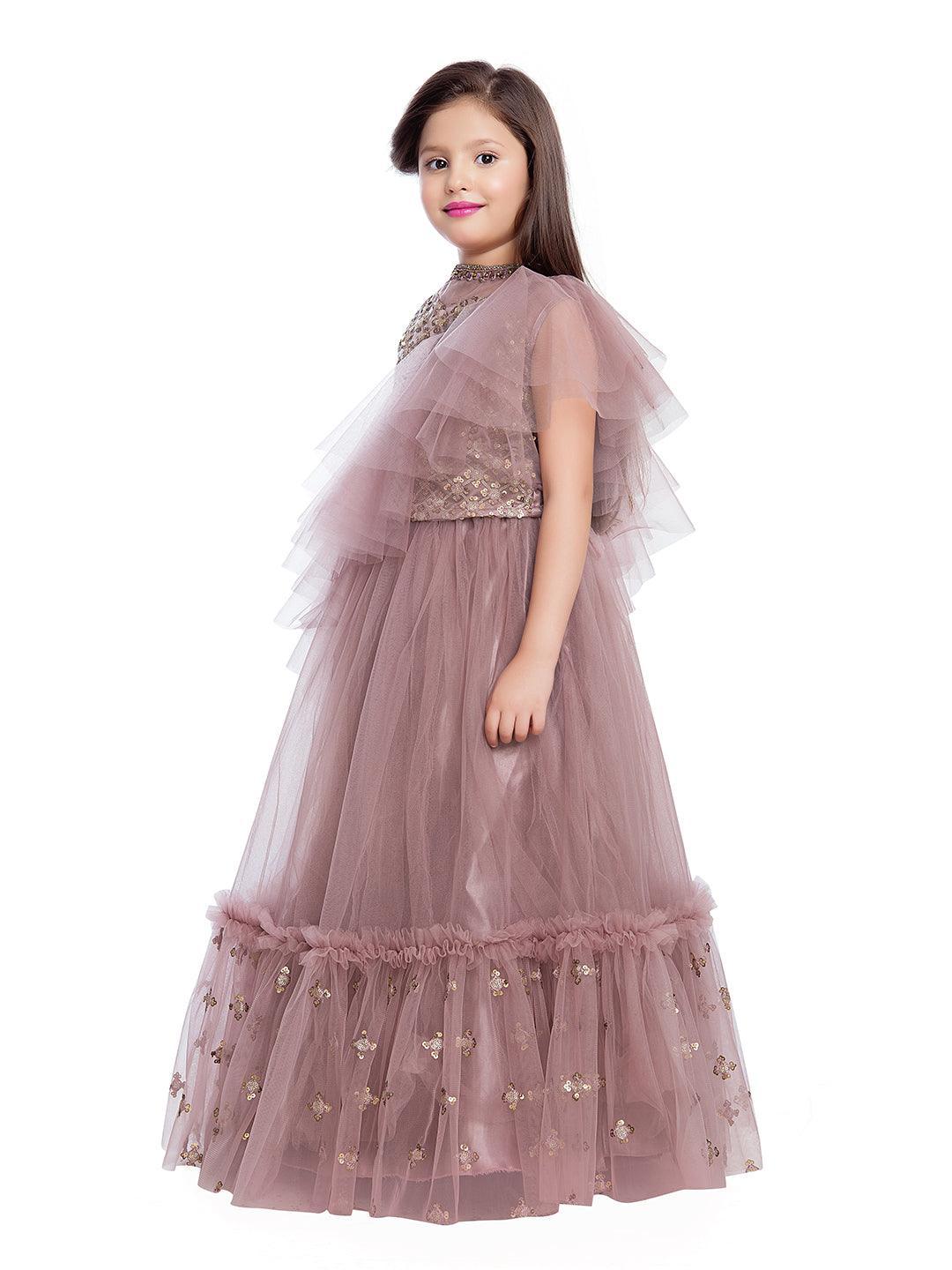 Girls Rose Embellished Ready to Wear Lehenga & Blouse With Dupatta - Betty Ethnic India - Saree & Lehenga - Betty Girls Wear Online
