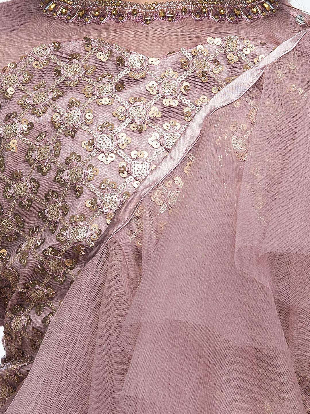 Girls Rose Embellished Ready to Wear Lehenga & Blouse With Dupatta - Betty Ethnic India - Saree & Lehenga - Betty Girls Wear Online