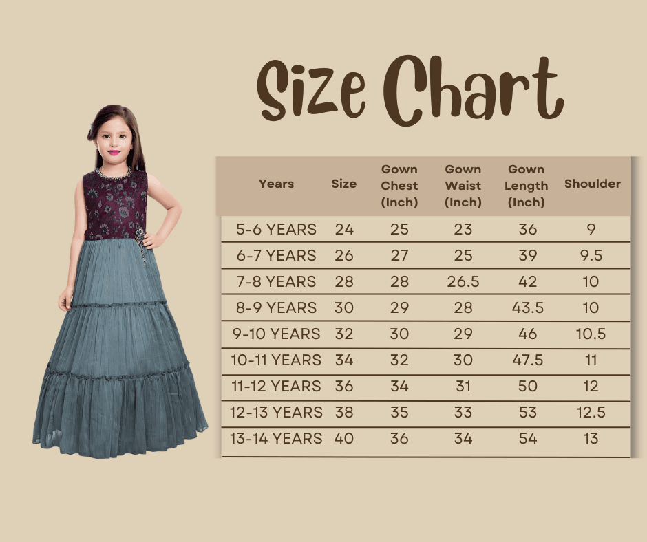 Burgundy Coloured Simple Design Imported Top Fabric Gown For Girls - Betty Ethnic India - Gown - Betty Girls Wear Online