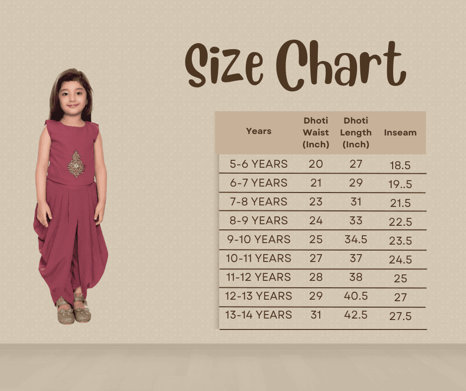 Mauve Embroidered Beads and Stones Top with Dhoti Pants For Girls - Betty Ethnic India - Dhoti Sets - Betty Girls Wear Online