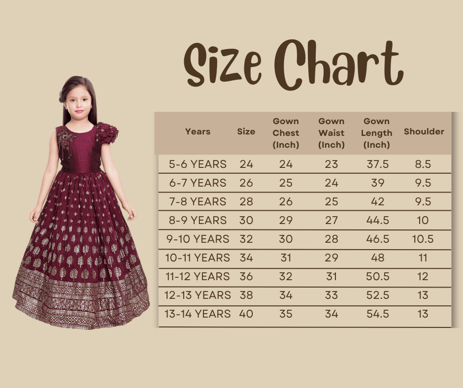 Marun Coloured One Side Sleeve Design Gown For Girls - Betty Ethnic India - Gown - Betty Girls Wear Online