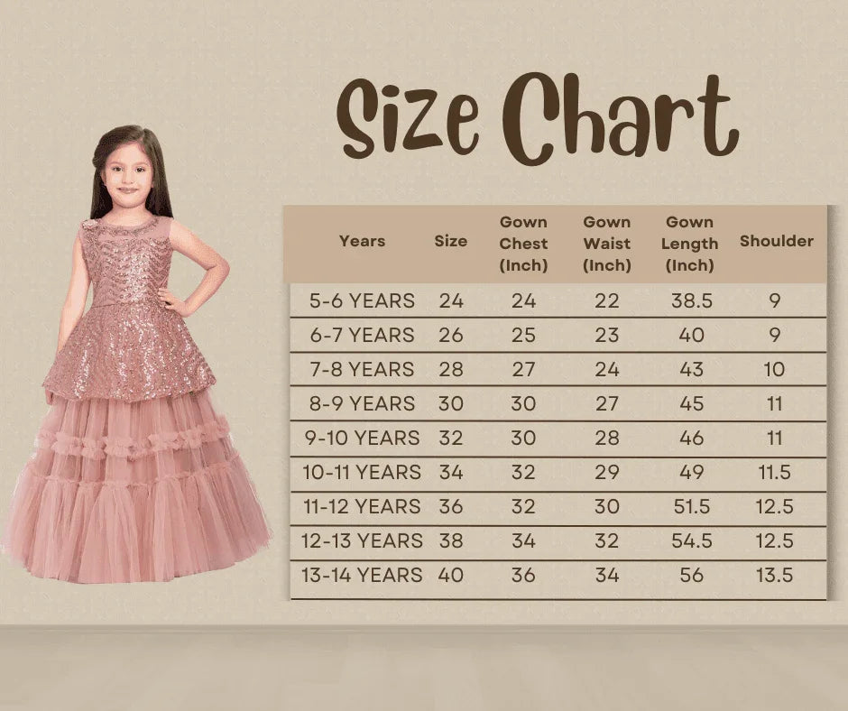 Orchid Coloured Embellished Peplum Styled Imported Net Gown For Girls - Betty Ethnic India - Gown - Betty Girls Wear Online