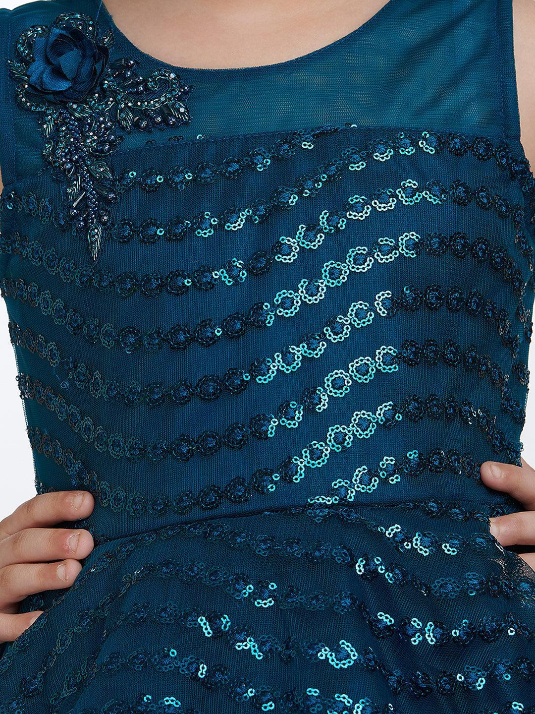 Orchid Coloured Imported Net Peplum Styled Party Wear Frock For Girls - Betty Ethnic India - Frock - Betty Girls Wear Online