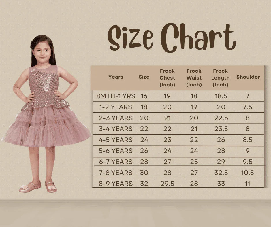 Orchid Coloured Imported Net Peplum Styled Party Wear Frock For Girls - Betty Ethnic India - Frock - Betty Girls Wear Online