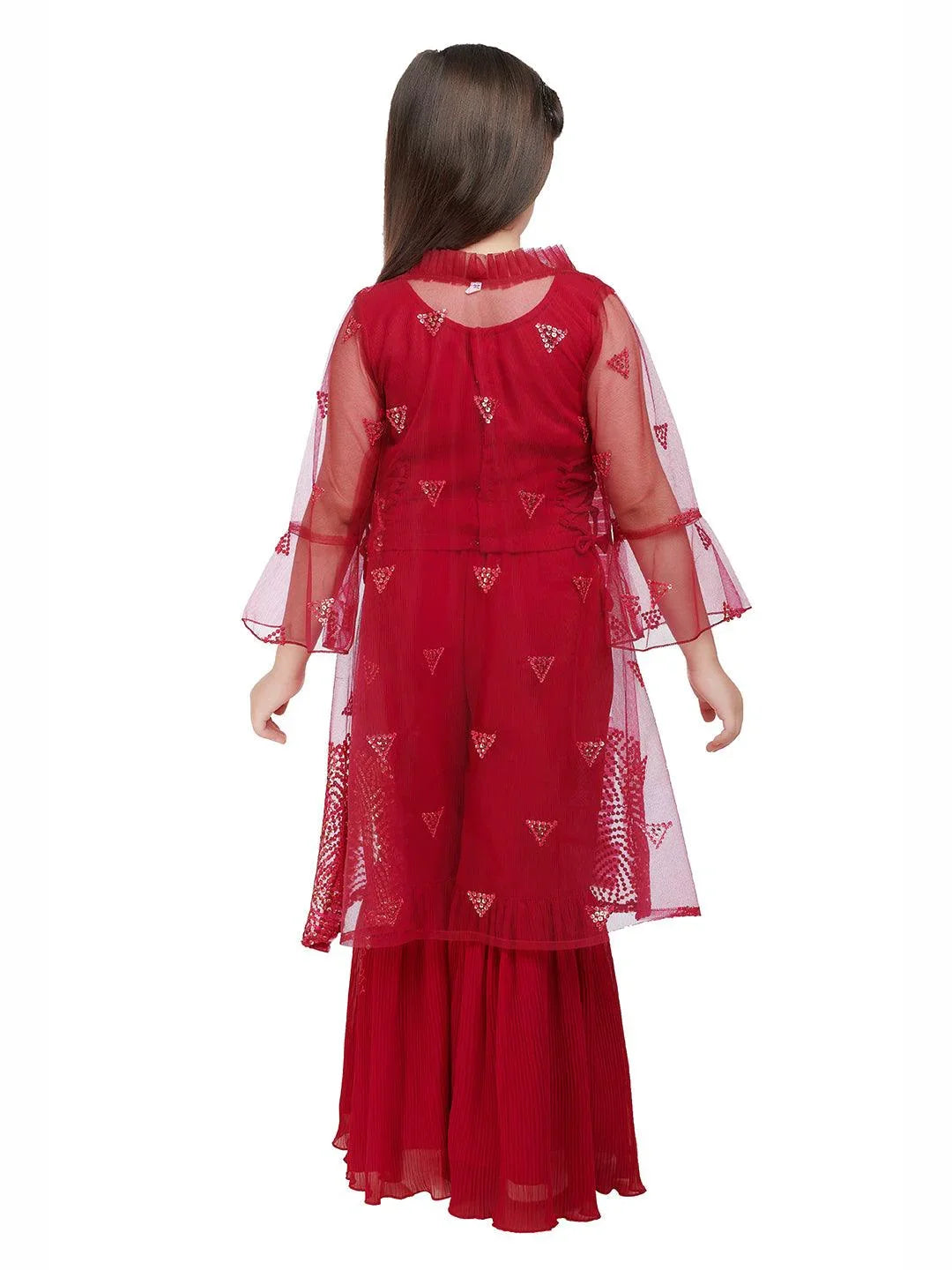 Rani Coloured Gharara / Sharara Set For Girls - Betty Ethnic India - Gharara / Sharara Set - Betty Girls Wear Online