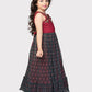 Red Coloured Unique One Side Sleeves Style Ethnic Gown For Girls - Betty Ethnic India - Gown - Betty Girls Wear Online