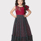 Red Coloured Unique One Side Sleeves Style Ethnic Gown For Girls - Betty Ethnic India - Gown - Betty Girls Wear Online