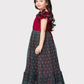 Red Coloured Unique One Side Sleeves Style Ethnic Gown For Girls - Betty Ethnic India - Gown - Betty Girls Wear Online