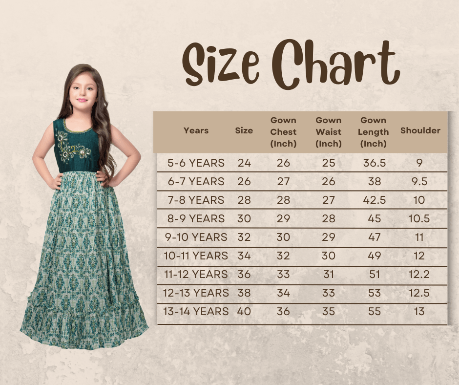 Bottle Green Coloured Ethnic Maxi Dress Gown For Girls - Betty Ethnic India - Gown - Betty Girls Wear Online