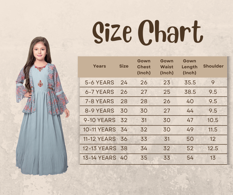 Sky Blue Coloured Separate Jacket Style Gown For Girls - Betty Ethnic India - Gown - Betty Girls Wear Online