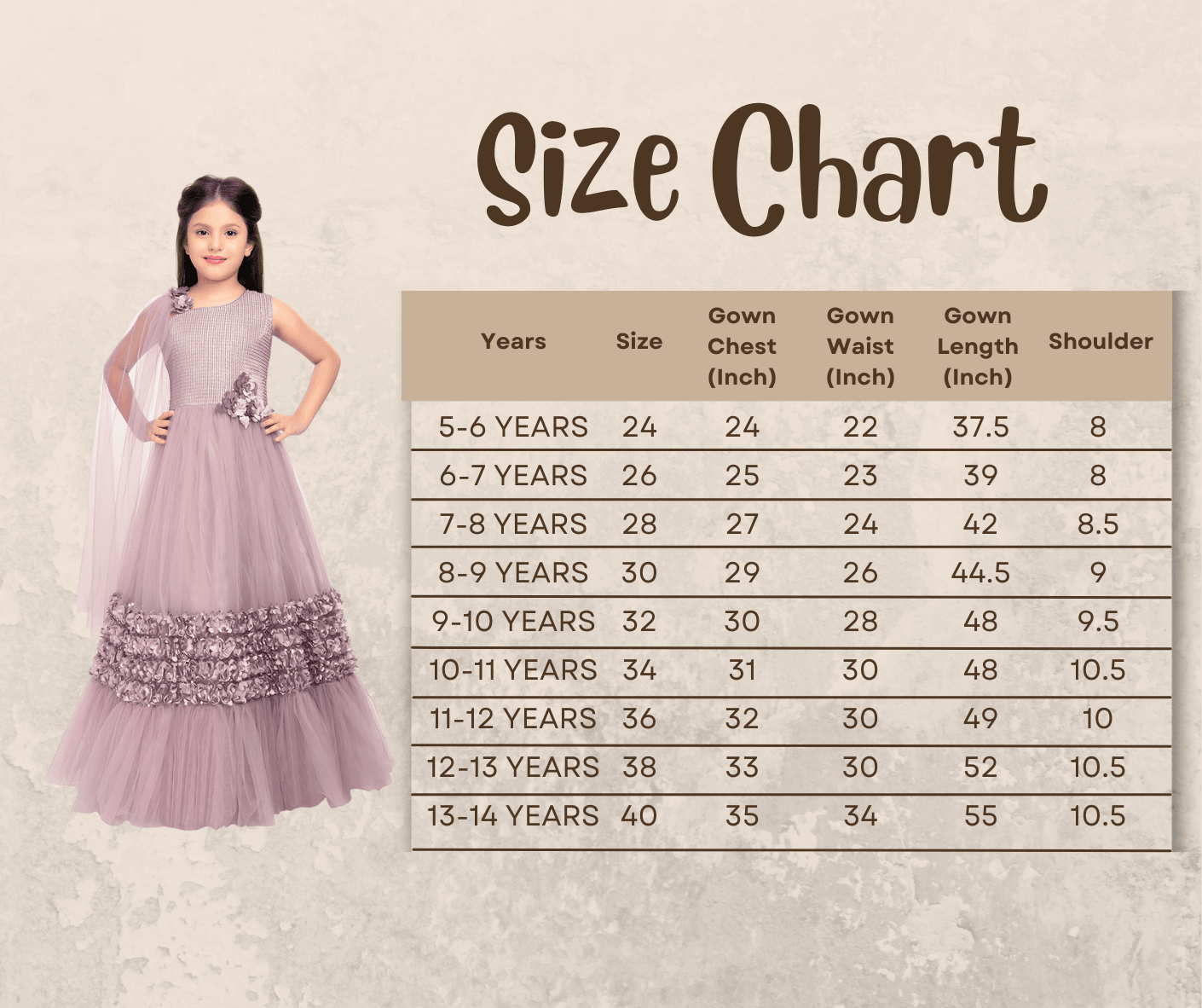 One Side Sleeves Trendy Look Orchid Coloured Gown For Girl - Betty Ethnic India - Gown - Betty Girls Wear Online