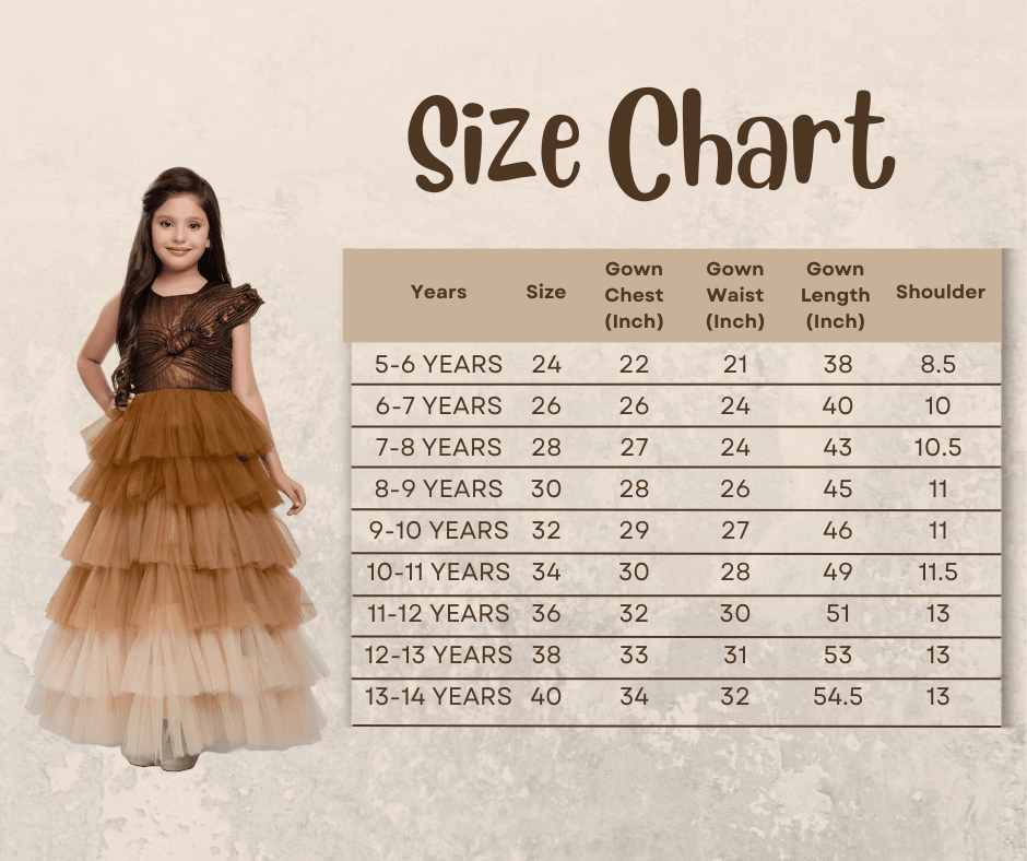 Gold Coloured Trendy Wire Style Unique Imported Net Frill Ethnic Gown For Girls - Betty Ethnic India - Gown - Betty Girls Wear Online