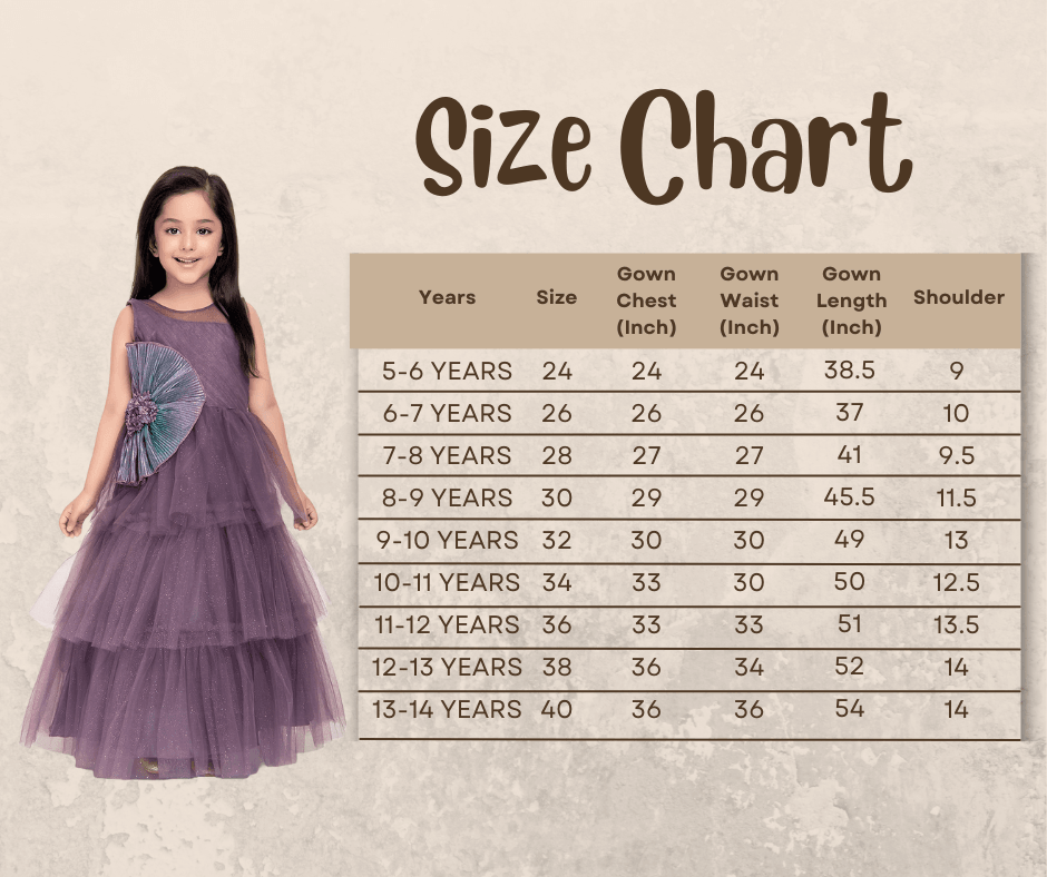 Lilac Coloured Imported Net Gown For Girls \Party Wear Birthday Ball Gown For Girls For Birthday, Festival, Celebrations - Betty Ethnic India - Gown - Betty Girls Wear Online