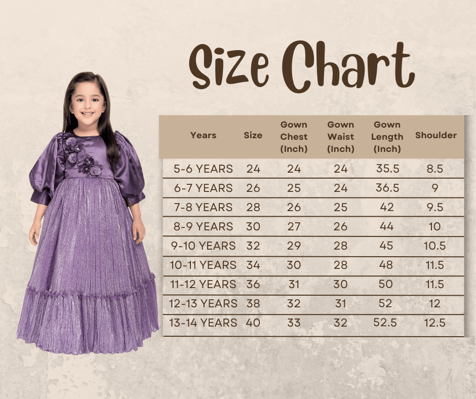 Purple Coloured Imported Shimmer Fabric Ball Gown For Girls \ Birthday Dress For Girls - Betty Ethnic India - Gown - Betty Girls Wear Online