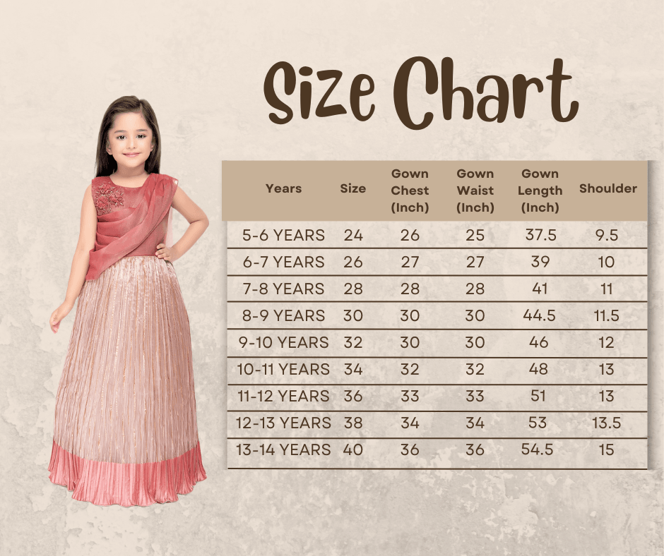 Carrot Coloured Simple Attached Dupatta Style Ethnic Wear Gown For Girls - Betty Ethnic India - Gown - Betty Girls Wear Online