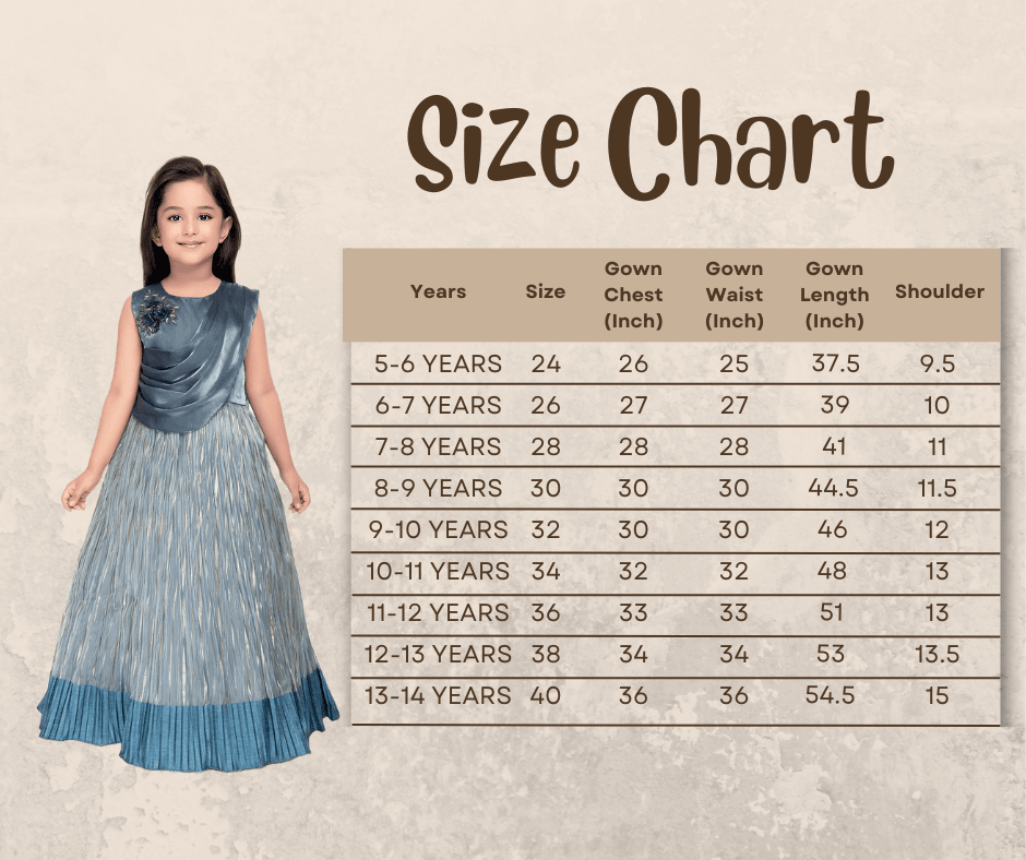 Gray Coloured Simple Attached Dupatta Style Ethnic Wear Gown For Girls - Betty Ethnic India - Gown - Betty Girls Wear Online