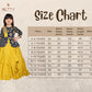Yellow & Navy Embroidered Gown with Draped Dupatta – Girls' Indo-Western Ethnic Dress