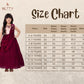 Wine Draped Shoulder Gown for Girls – Sleeveless Party & Festive Dress