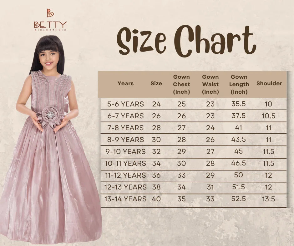 Orchid Fit & Flare Gown with Wire Styling – Trendy Girls Party Dress
