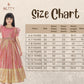 Carrot Ethnic Silk Flared Gown with Puff Sleeves – Festive Wear for Girls