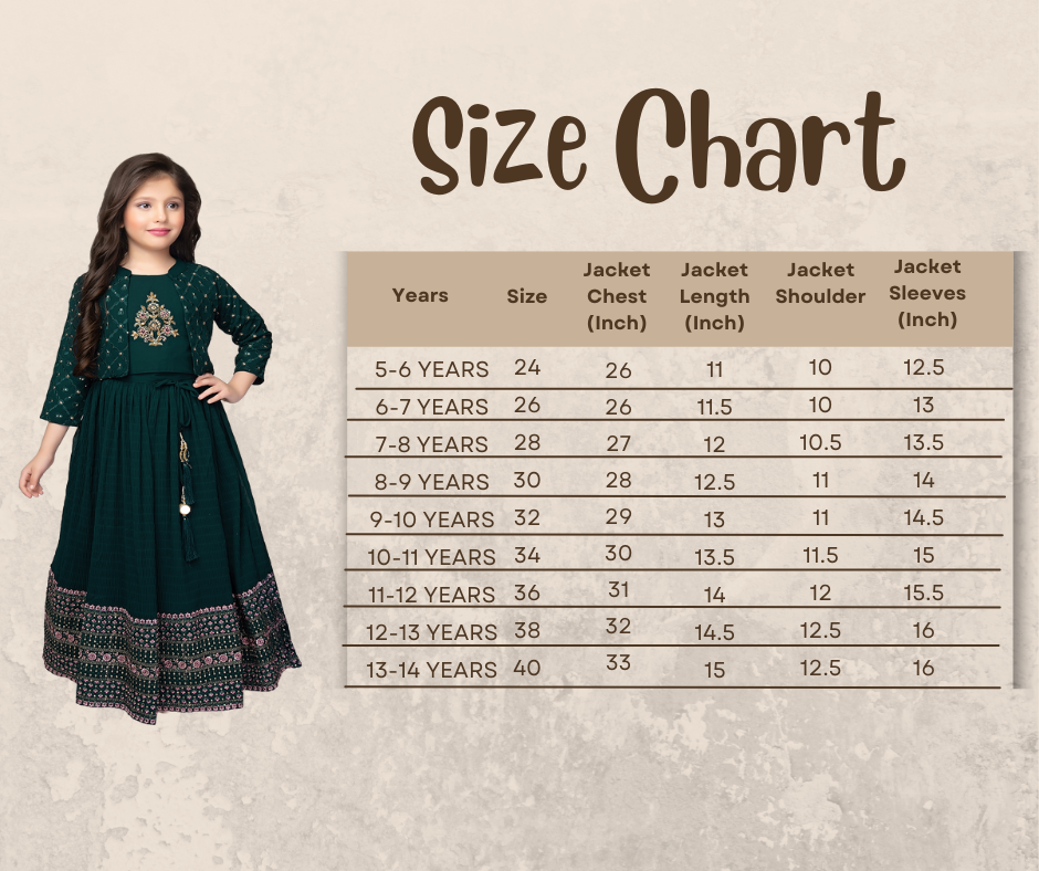 Embroidered Lehenga Choli Set with Beads and Stones - Ready-to-Wear Georgette Fabric, featuring a Flared Hem and a Stunning Separate Jacket Which Completes The Look For Girls