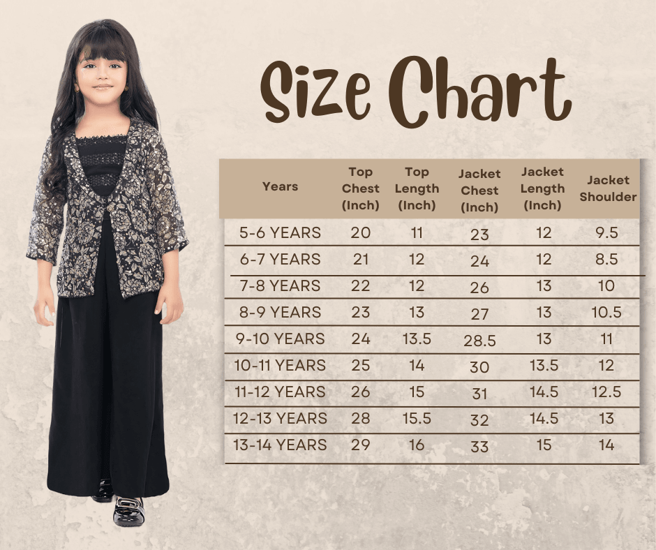 Black Coloured Embroidered Jacket with Palazzo \Fancy Gharara And Sharara For Girls Online / Palazzo Set For Girls - Betty Ethnic India - Gharara / Sharara Set - Betty Girls Wear Online