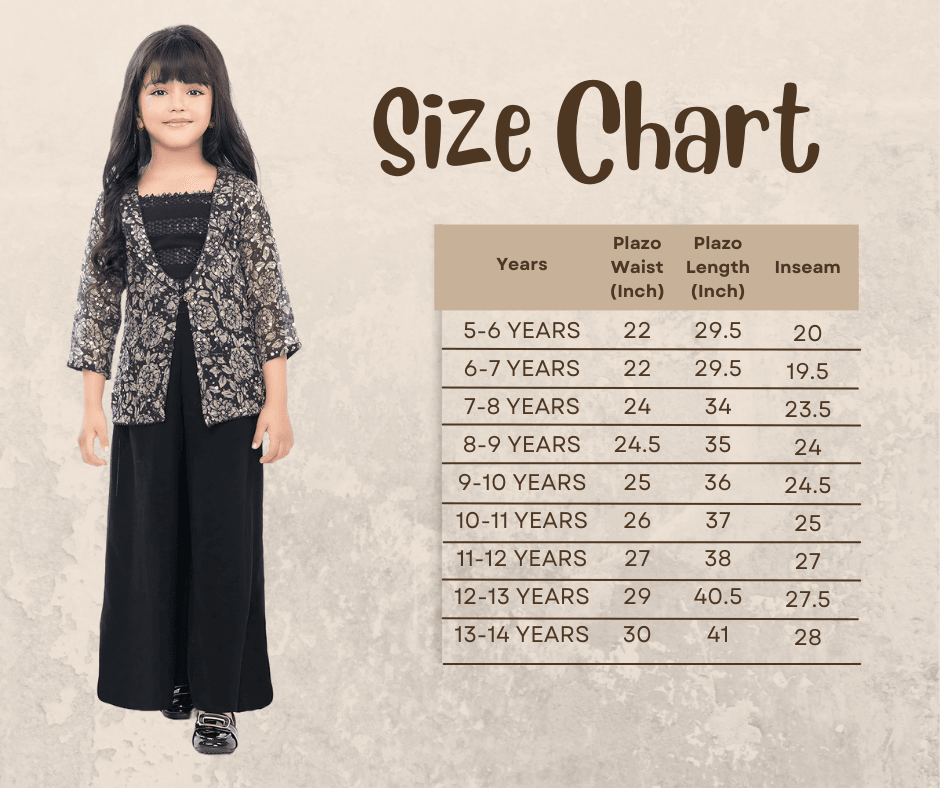 Black Coloured Embroidered Jacket with Palazzo \Fancy Gharara And Sharara For Girls Online / Palazzo Set For Girls - Betty Ethnic India - Gharara / Sharara Set - Betty Girls Wear Online