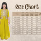 Yellow Embroidered Top & Palazzo Set with Shimmer Work Jacket – Festive Wear for Girls