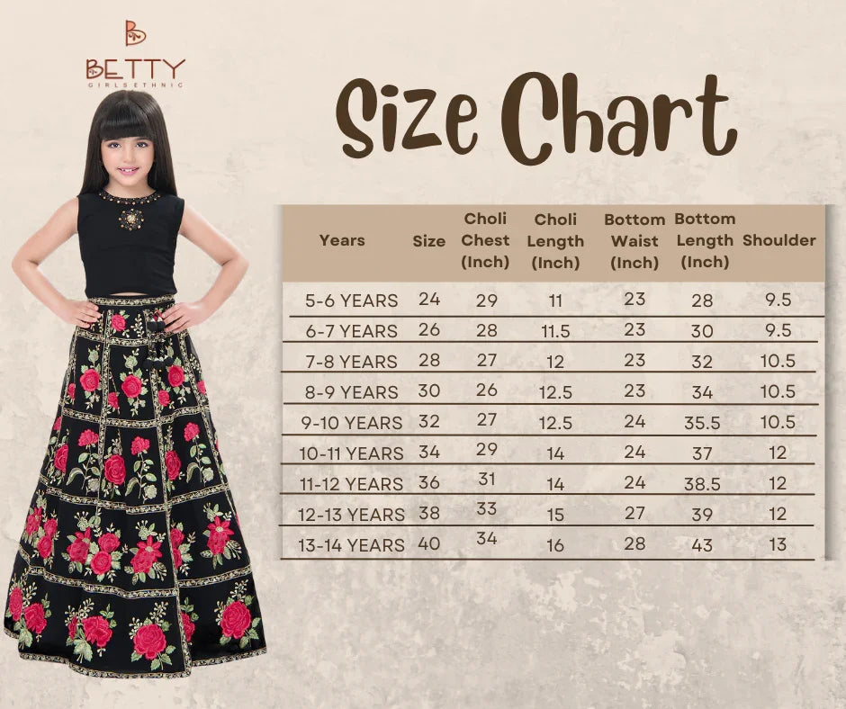 Premium Lehenga Choli Set for Girls – Jacket Style Premium Party Wear (Black)