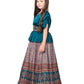 Rama Green Coloured Trendy Butterfly Style Gown For Girls - Betty Ethnic India - Gown - Betty Girls Wear Online