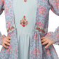 Sky Blue Coloured Separate Jacket Style Gown For Girls - Betty Ethnic India - Gown - Betty Girls Wear Online