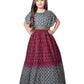 Magenta Coloured Trendy Butterfly Style Gown For Girls - Betty Ethnic India - Gown - Betty Girls Wear Online