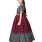 Magenta Coloured Trendy Butterfly Style Gown For Girls - Betty Ethnic India - Gown - Betty Girls Wear Online