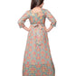 Printed Hand Embroidery Simple Yet Classic Gown For Girls - Betty Ethnic India - Gown - Betty Girls Wear Online