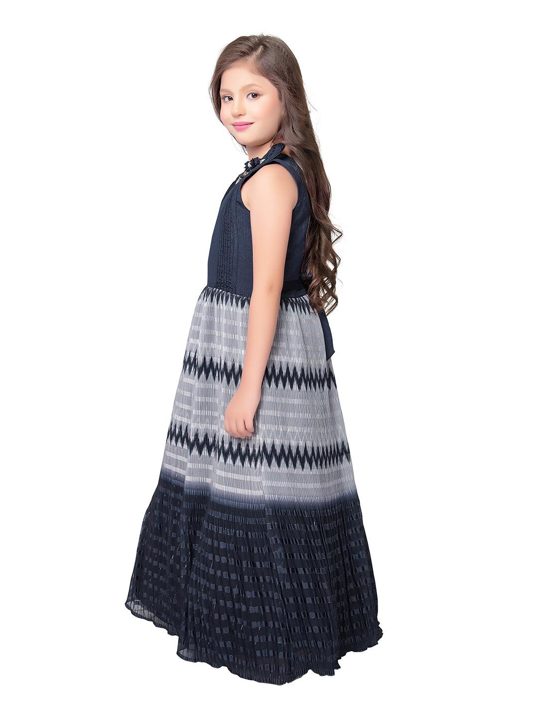 Grey Coloured Wire Style Simple Gown For Girls - Betty Ethnic India - Gown - Betty Girls Wear Online