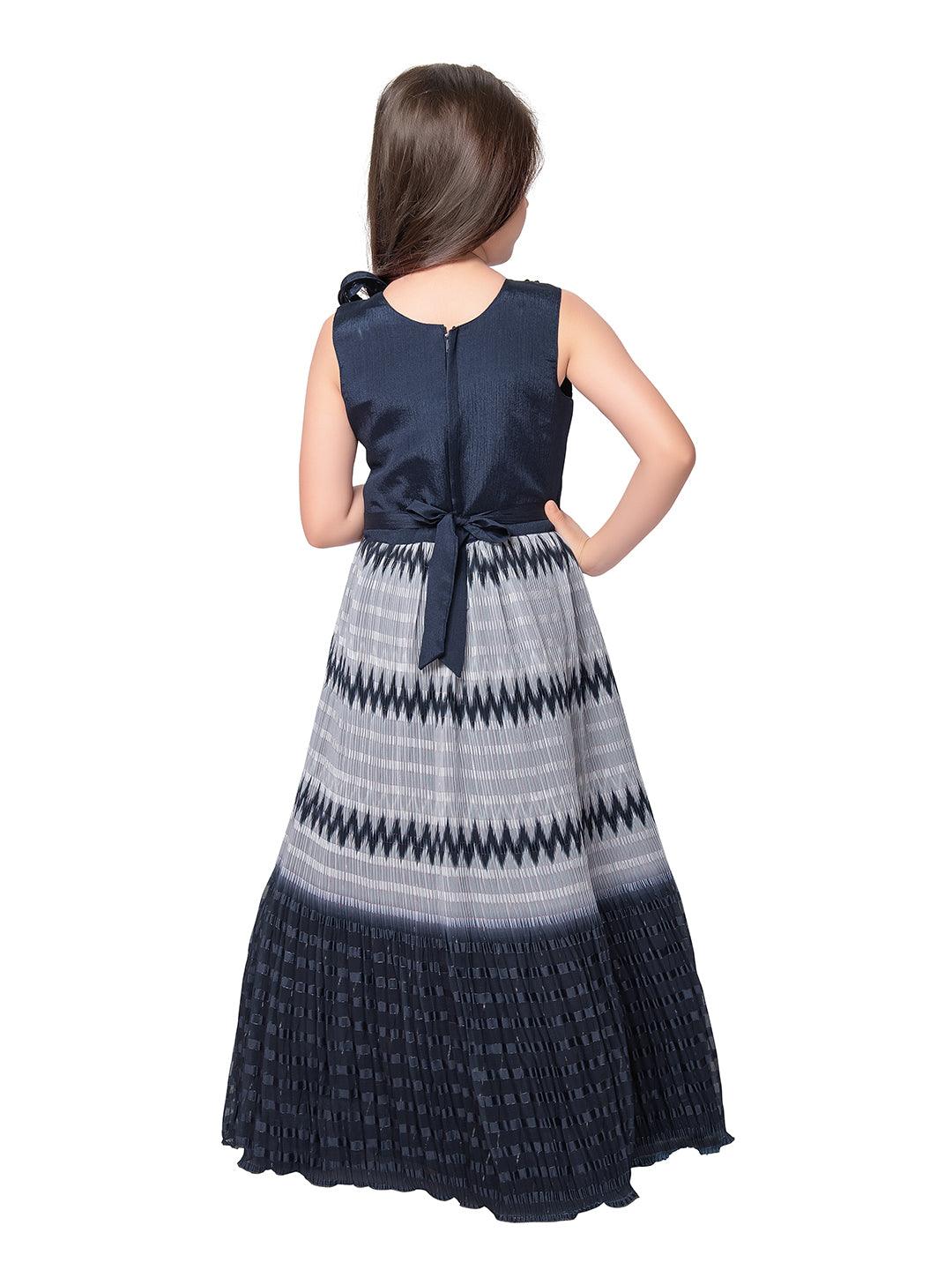 Grey Coloured Wire Style Simple Gown For Girls - Betty Ethnic India - Gown - Betty Girls Wear Online