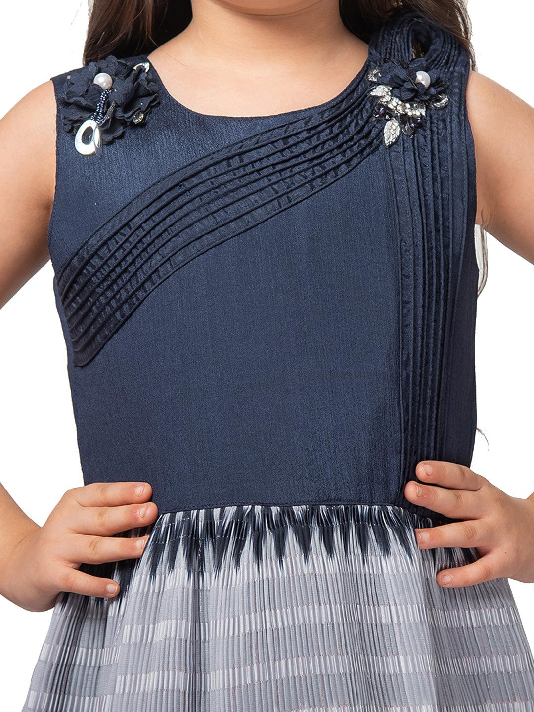 Grey Coloured Wire Style Simple Gown For Girls - Betty Ethnic India - Gown - Betty Girls Wear Online